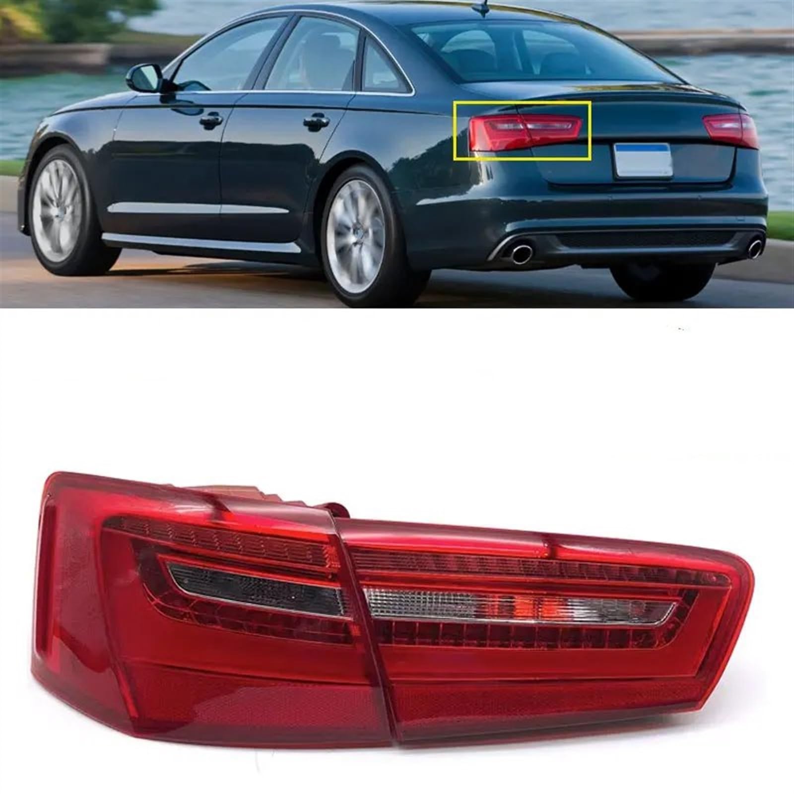 Faro Posteriore Compatibile Con Per A6 A6L C7 C6 2012 2013 2014 2015 Fanale Posteriore Per Auto Luce Di Posizione Luce Avviamento Luce Di Guida Indicatore Direzione Accessori Auto(Outside Left)