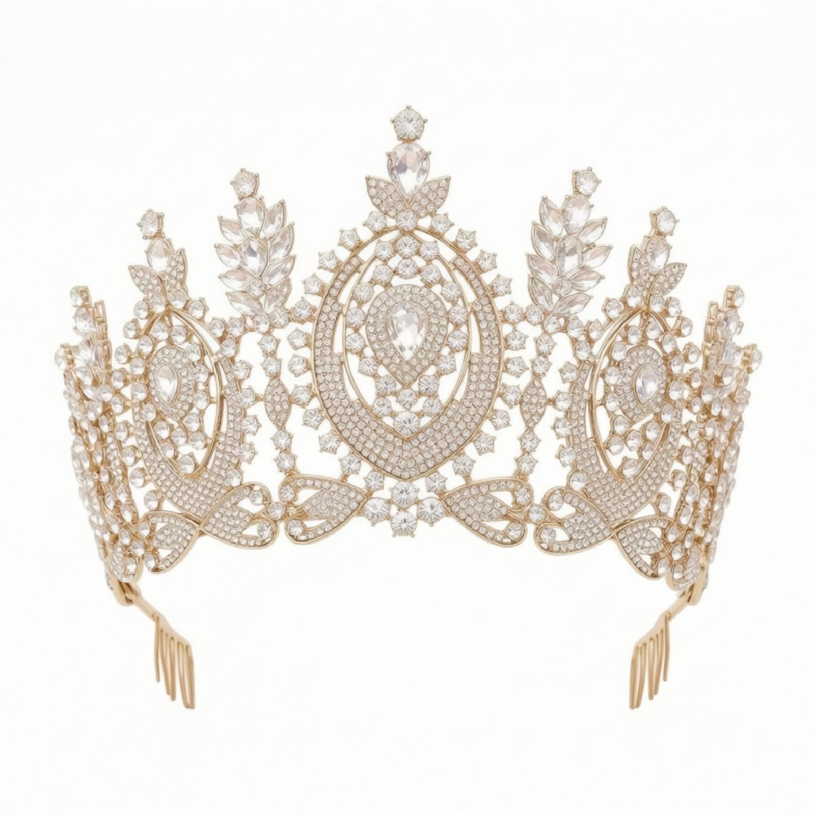Corona Novia Brillant Ornamental Llamativa Adorno Cabello para Quinceañeras, Style to 12