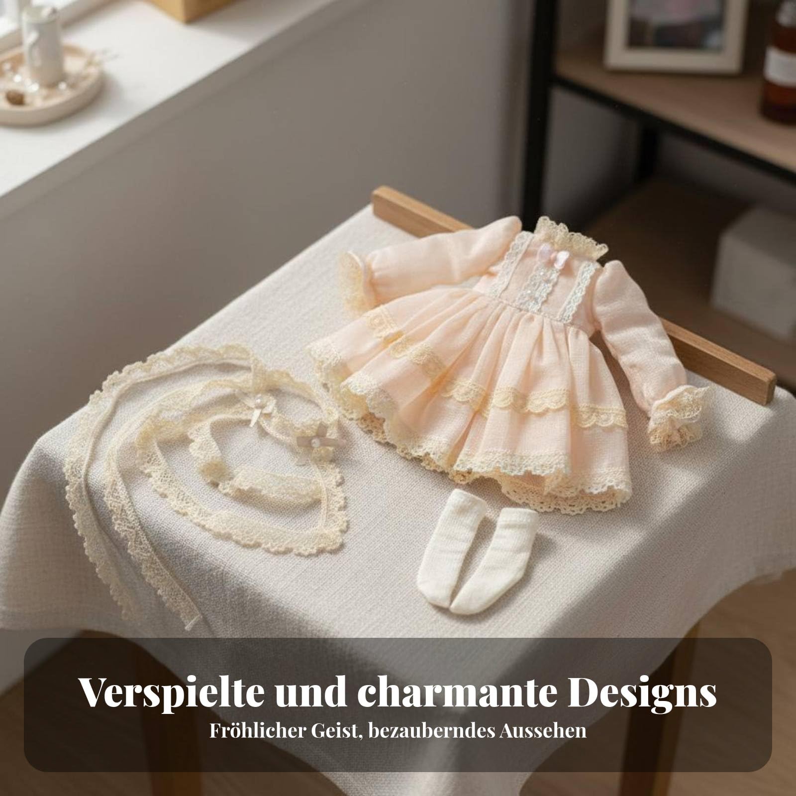 Colcolo Puppenkleid Puppenkleidung Outfit Set Ensemble Detailgetreu für 1/6 Modell aus Weichem Stoff Bequem Anzuziehen mit Koordinierten Accessoires für , Yf6-849