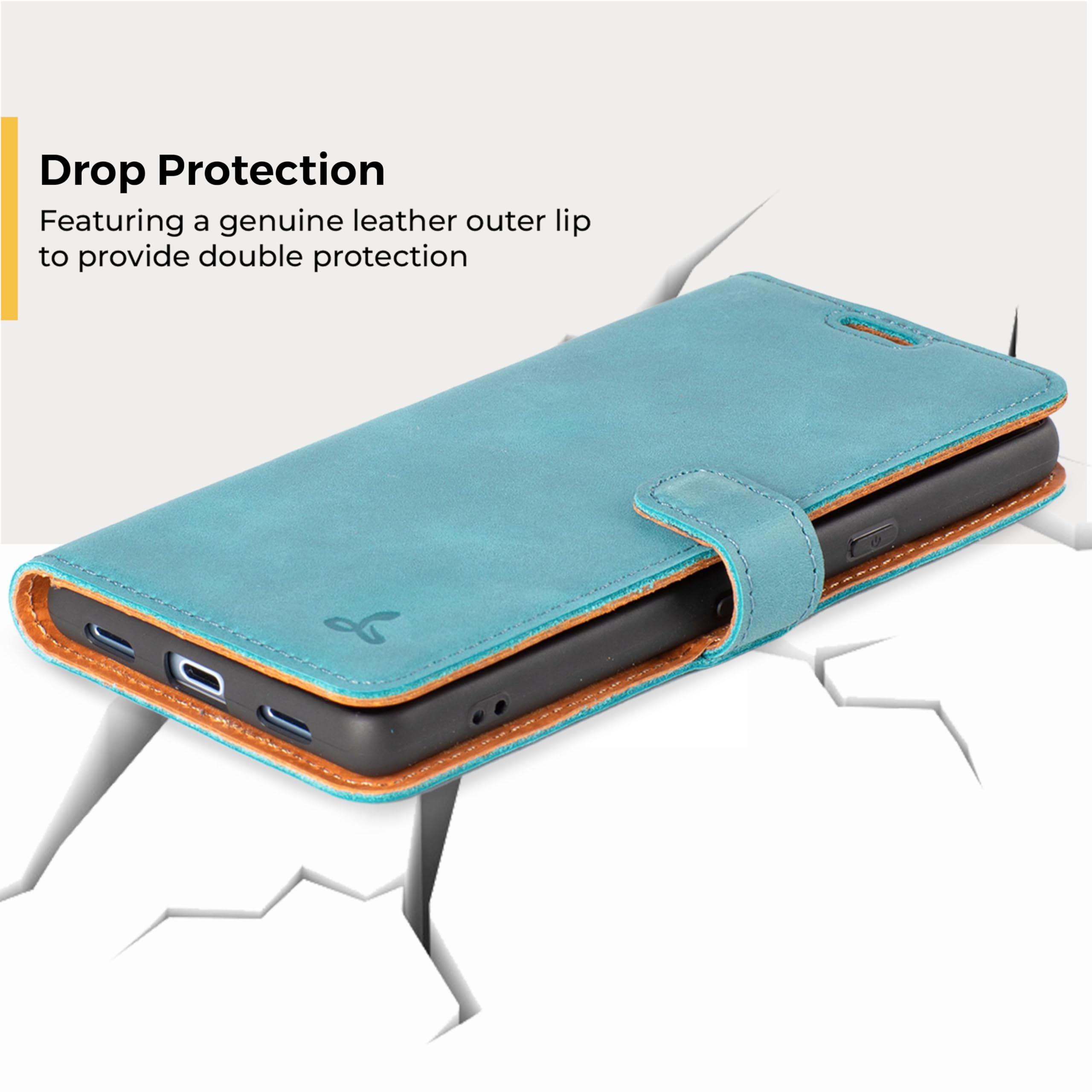 Snakehive Custodia in Vera Pelle per Pixel 8 - Elegante Portafoglio con Supporto per Carte - Design a Libro con Funzione di Supporto - Compatibile con Google Pixel 8 - Marrone