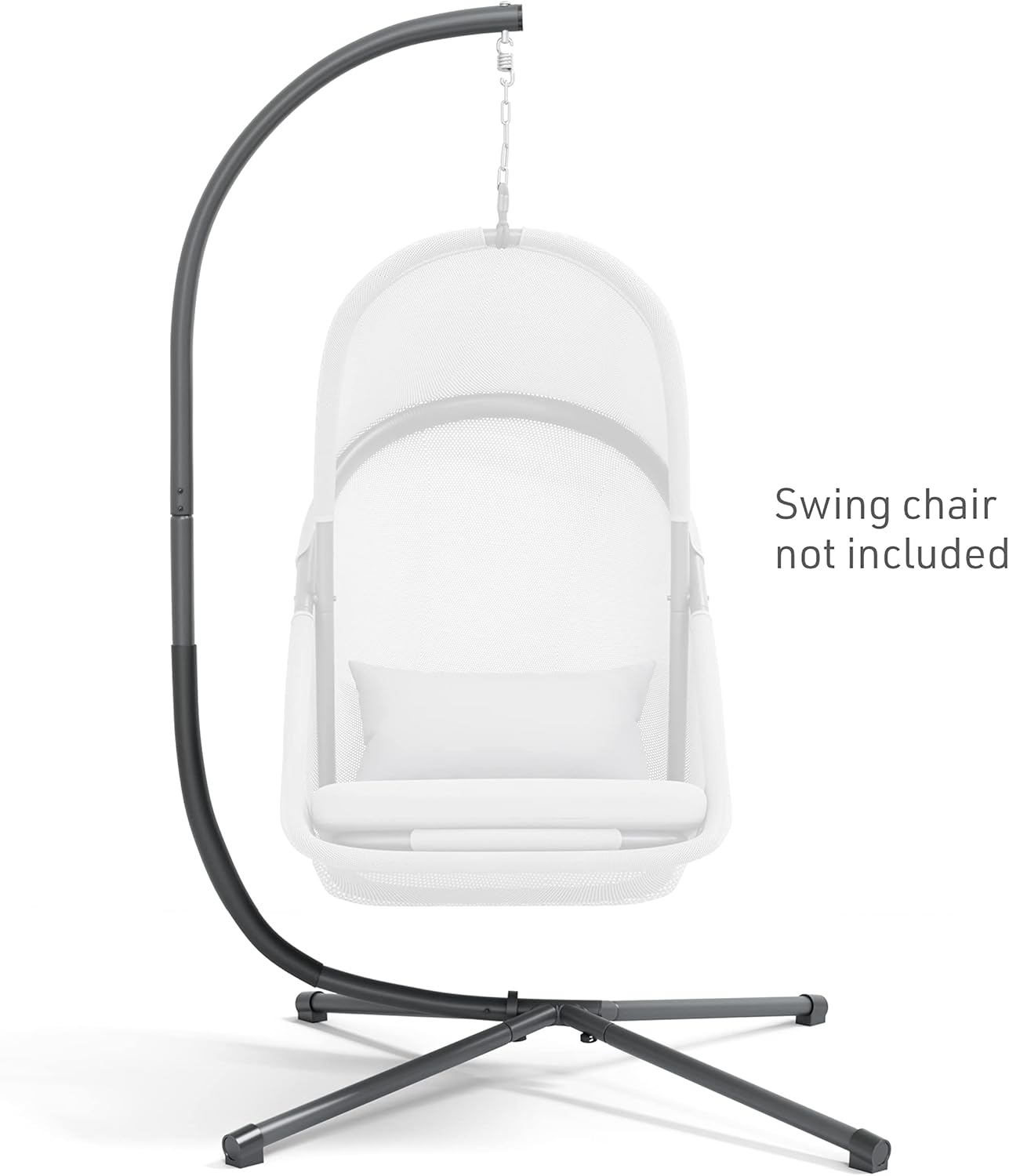 Greemotion Wave Hanging Metal C-Shaped Hammock Stands Outdoor Solid Steel Heavy Duty Stand Air Porch Swing Chair (Chair not Included) for Indoor, Outdoor Use, Black