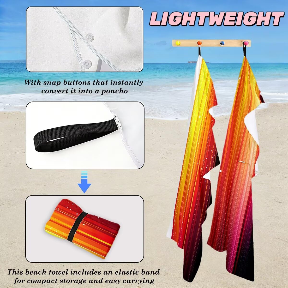 Toalla Playa 100x200 cm, Toalla Gimnasio Microfibra Secado Rapido, Juego de 2 Antiarena Toallas de Playa, Ligera Compacta Toallas Microfibra Grande para Viaje, Regalo Hombre Regalo Mujer (Moda) -5111