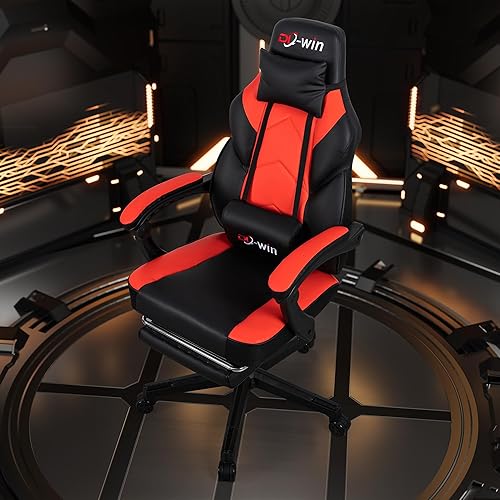 Sillas para juegos de computadora, silla de juegos con silla giratoria para videojuegos para videojuegos, color rojo