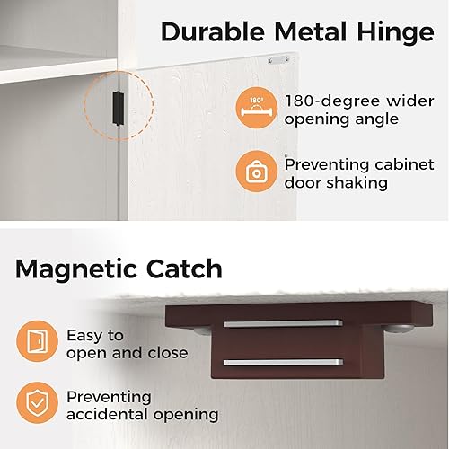 Miniatura 6 de Estación de carga para mesita de noche, mesa auxiliar alta de granja para dormitorio, sala de estar, 16 pulgadas de profundidad x 16 pulgadas de