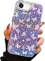 Vista 94 de I-MGAE-IN-AR - Funda compacta para iPhone 16 Pro Max con diseño de mariposa plateada brillante, a la moda, suave, delgada, de poliuretano