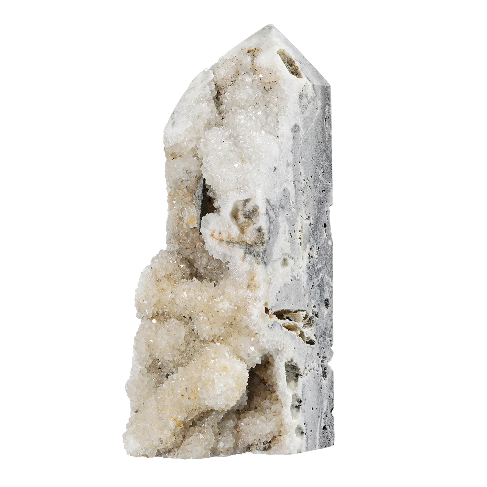 Baguette de pierre en quartz contre le stress : tour de géode pour méditation calme