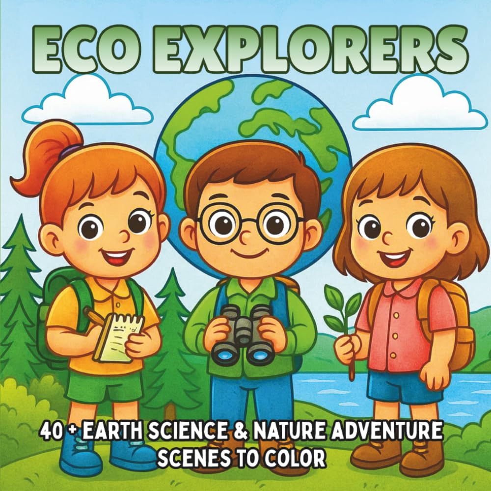Eco Explorers: Earth Science, Wildlife, & Environmental Adventures — A STEM Coloring Book for Kids Who Love Nature and Discovery (STEM Learning Coloring Books for Kids)