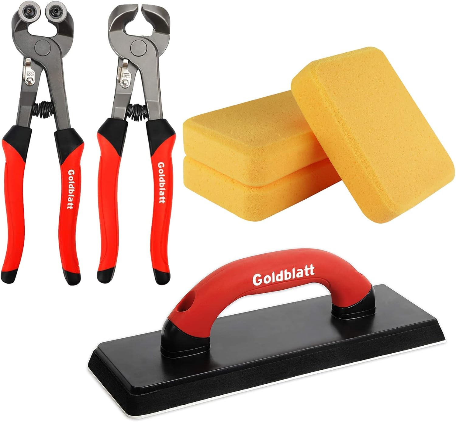Goldblatt 4" x 12" Grout Float with 3 Pack Sponges & Goldblatt 2 Piece