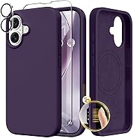 Vista 117 de GONEZ Funda de silicona para iPhone 14 Pro Max, compatible con MagSafe, con protector de pantalla + protector de lente de cámara, silicona líquida a