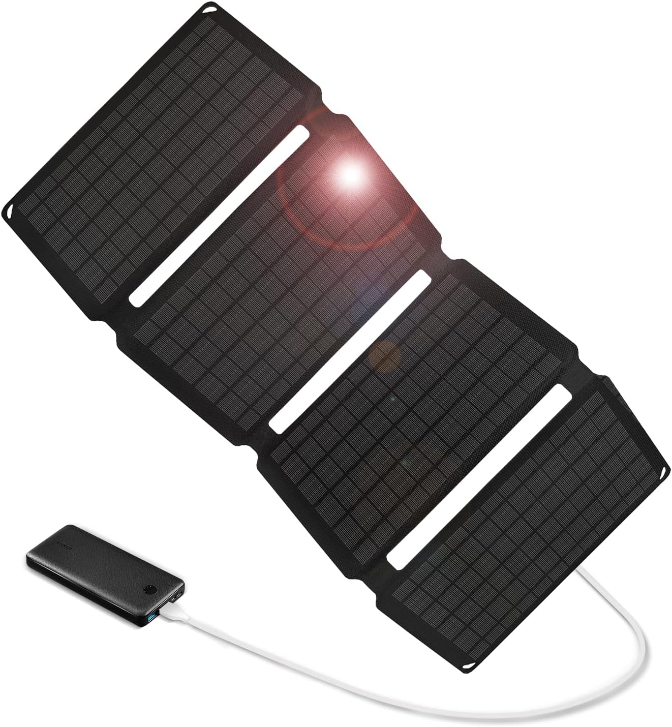 30W Portable Solar Panel Chargers QC3.0 18W USB A DC 19V