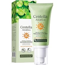 Centella Asiatica Moisturizing Sunscreen, SPF50+ PA+++ Full Body Sun Cream, Hydrating Moisturizing All-weather Sun Protection & UV Protection, Centella Moisturizer, Refreshing Texture, 1.76Oz