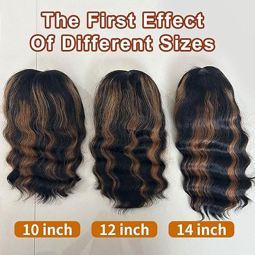 Miniatura 2 de Peluca de cabello humano ondulado con encaje frontal HD 1B30, 180% de densidad, predepilada, con reflejos rubios, 14 pulgadas