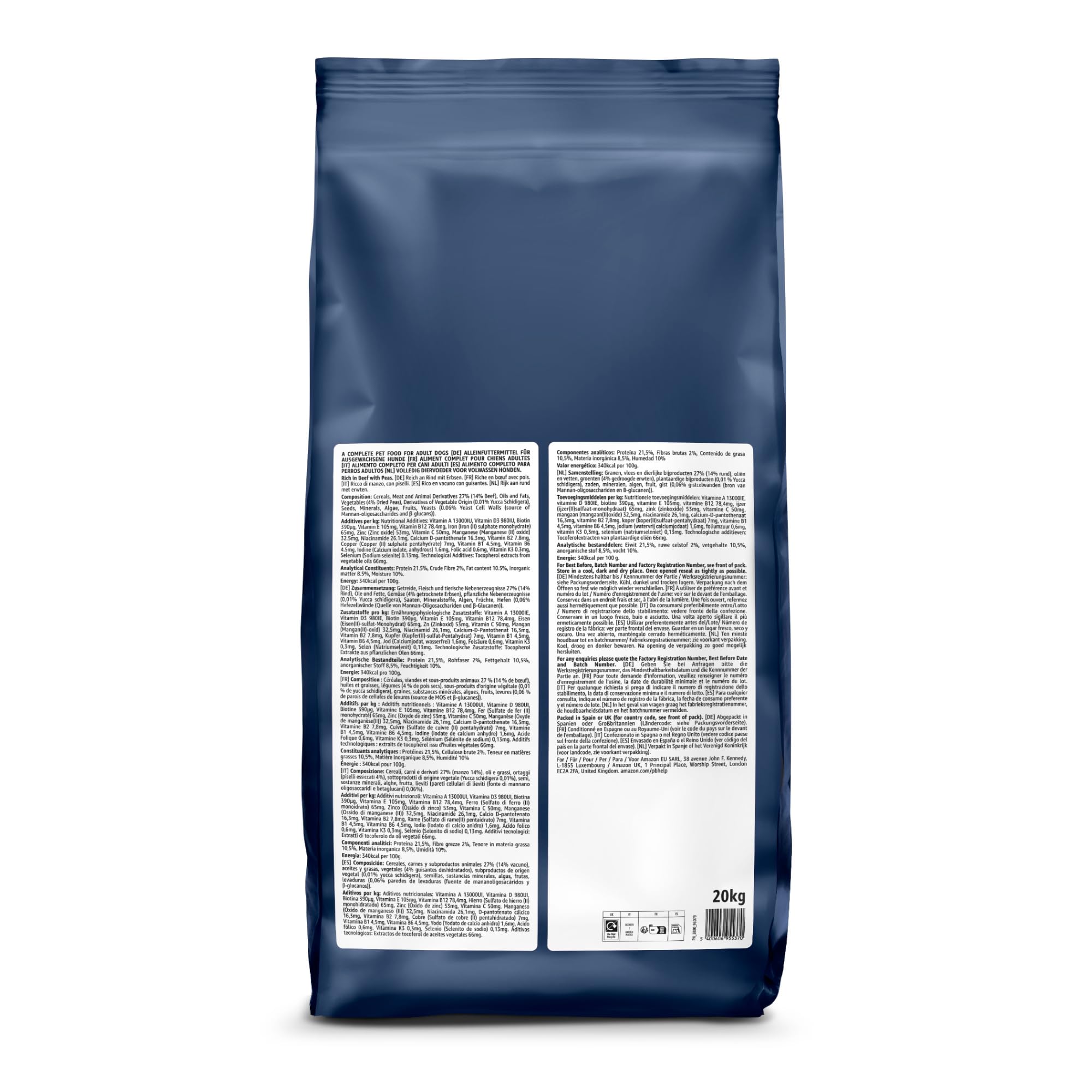 by Amazon - Croquettes complètes pour chien adulte, Boeuf aux Petits Pois, 20kg, lot de 1 - 3