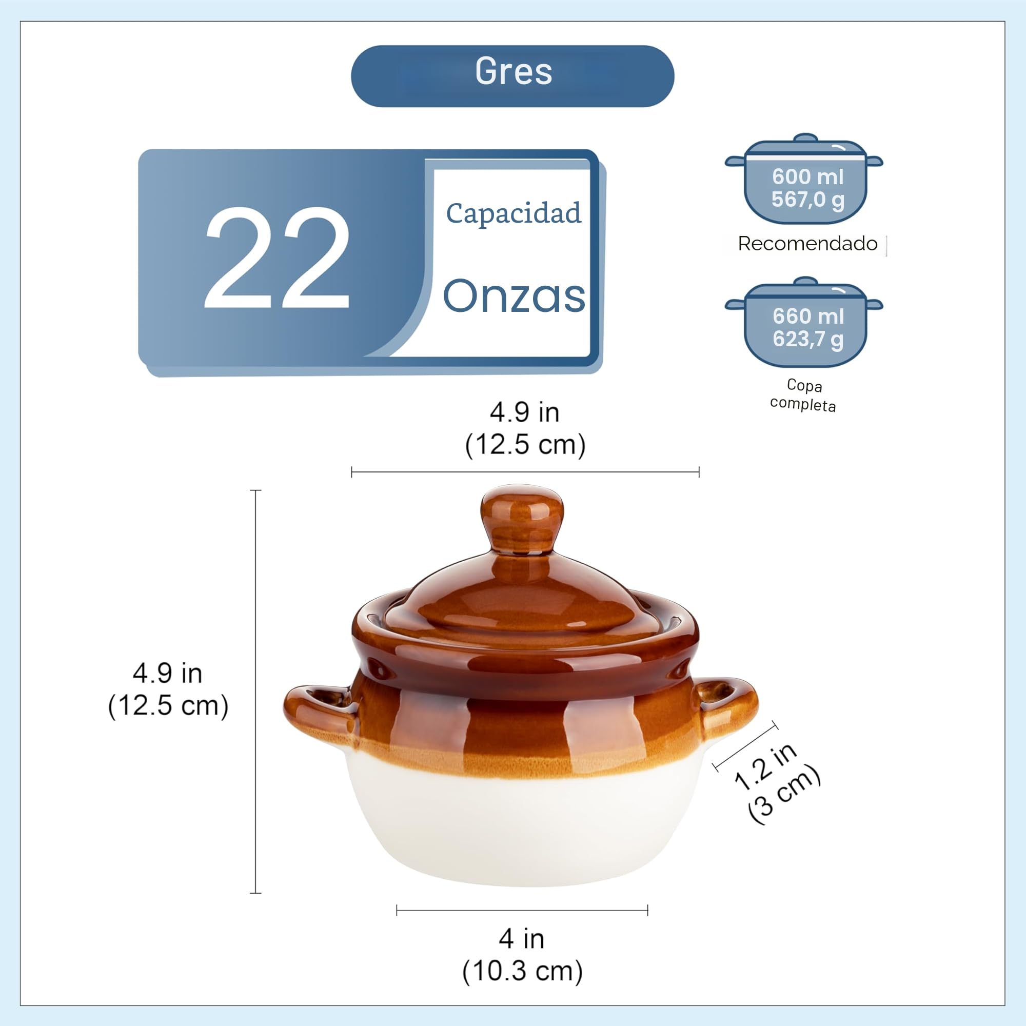 LOVECASA Juego de 4 Soperas de Porcelana 660 ml con Tapa y 2 Asas, 12,5 x 10,3 cm, Tazones para Sopa de Cebollas Soupe à l'Oignon, Sopa de Carne y Verduras, Caldo, Lasaña, Apto para Horno y Microondas