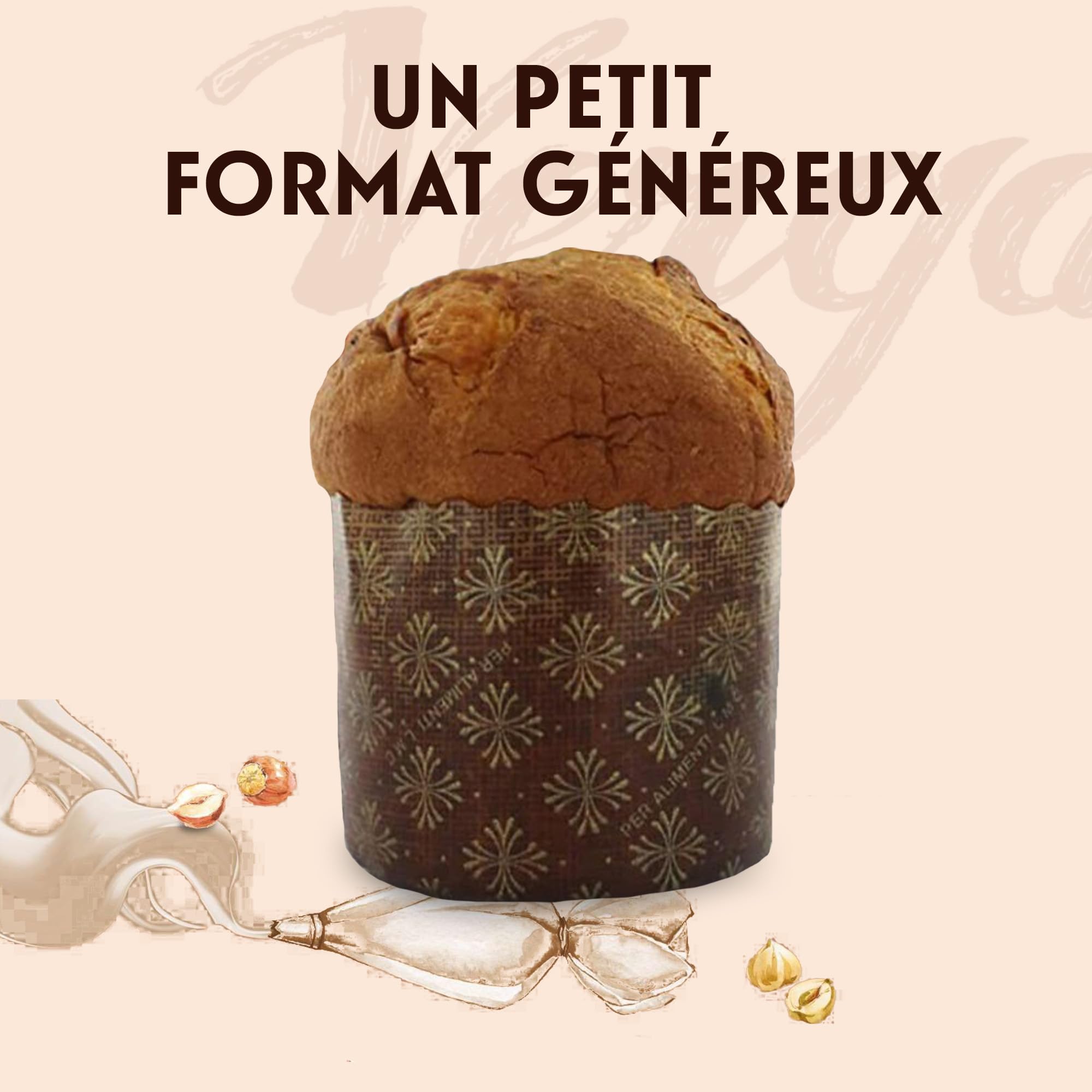Vergani - Mini Panettone Pistache Mignon - Panettone italien traditionnel confectionné à Milan au délicieux goût de pistache - Gâteau de Noël typique en Italie - Idée cadeau Noël
