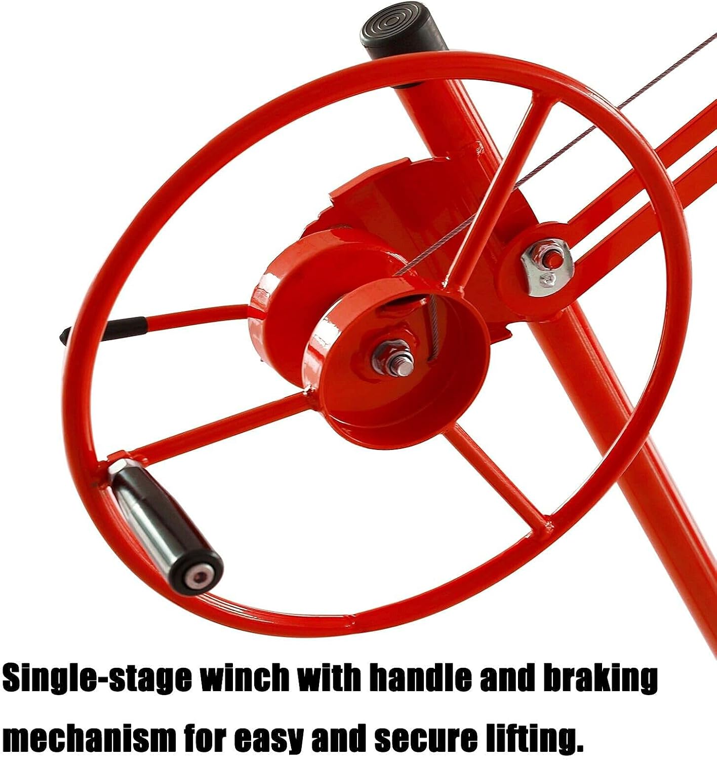 11FT Drywall Lifter Panel Hoist Dry Wall Rolling Caster Lifter Construction Tool 150LB Heavy Duty Sheetrock Hoist Holder (Red)