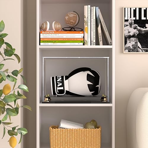 Miniatura 7 de Estuche de exhibición de guantes de boxeo, caja de exhibición de acrílico transparente, soporte de guante de béisbol de tamaño completo, vitrina de