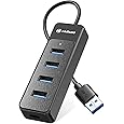 USB Hub 3.0, 5-Port USB 3.0 Extender with 5V USB C Power Port, USB Splitter USB A Port Hub for Laptop, PC Car, PS4/5, Xbox, a
