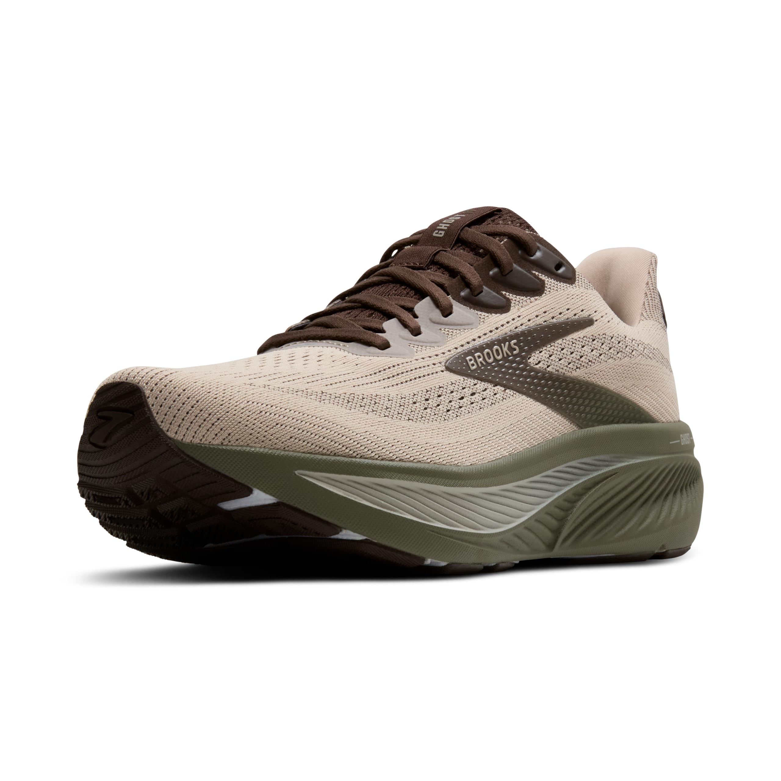 Brooks Men’s Ghost 17 Neutral Running Shoe, Chateau Gray/Brown/Olive, 7.5 UK