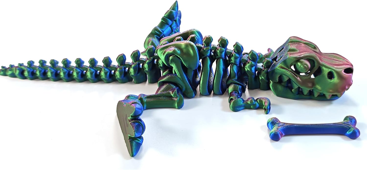 3D Printed Dinosaur Skeleton T-Rex Flexible Tyrannosaurus Rex Articulated Fidget Toy