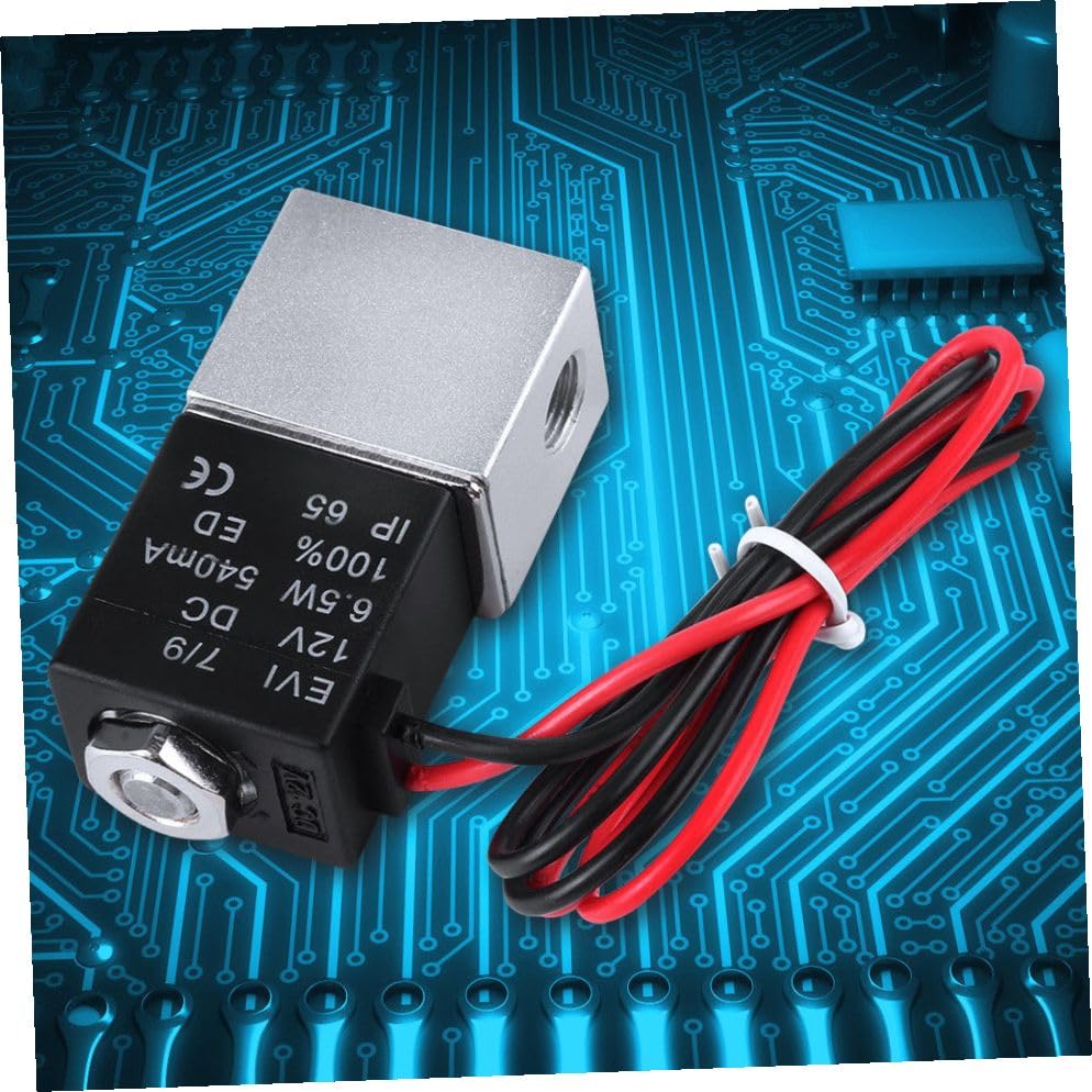 Válvula solenoide DC12V normalmente cerrada de aluminio de 2 vías para fluidos 5