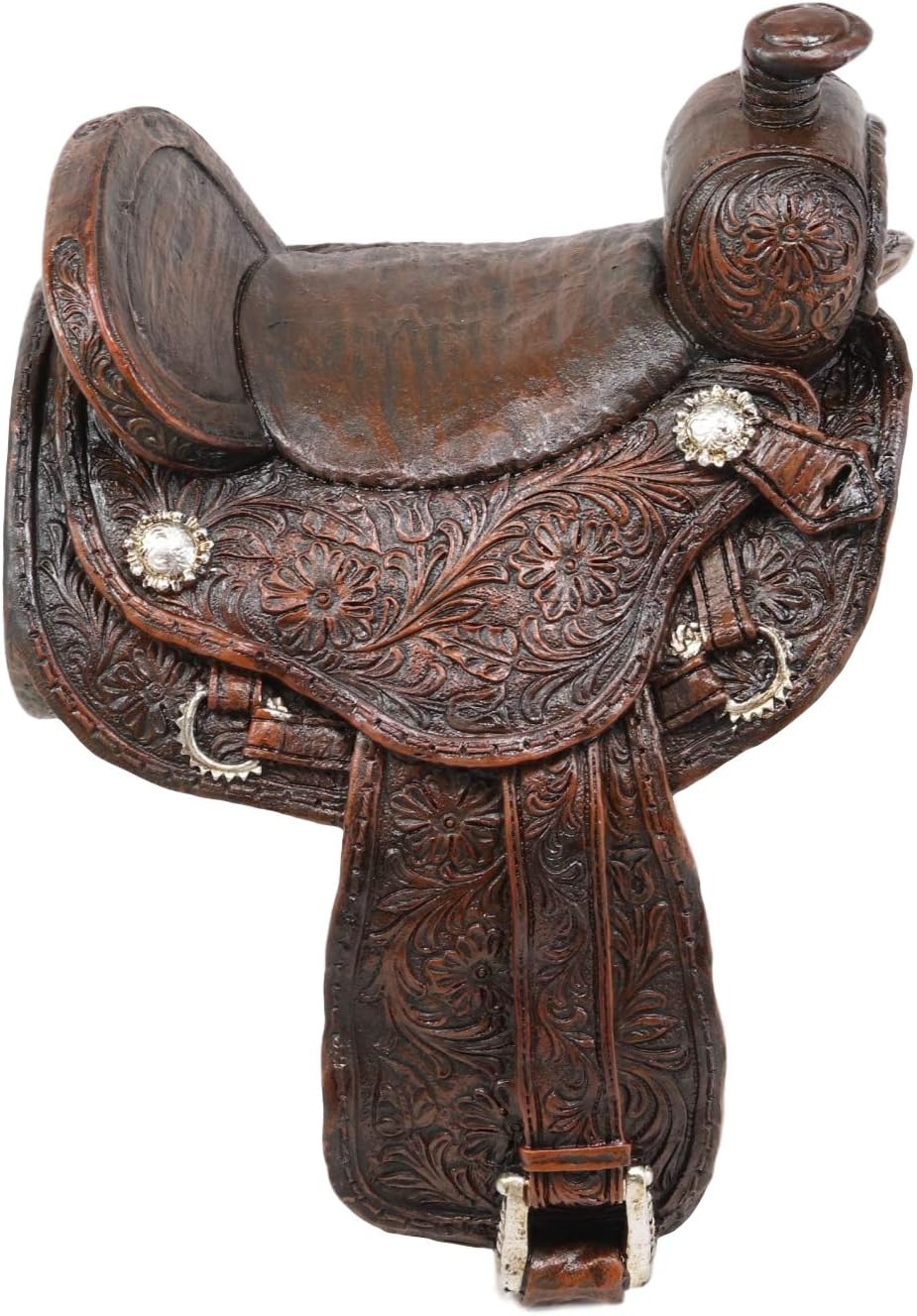 Ebros Western Rustic Tooled Pattern Horse Saddle Decorative Toilet Paper Holder Figurine 7.5" Tall Powder Room Bathroom Wall Decor Plaque for Cabin Hunting Lodge Cowboy Cowgirl Horses Theme Sculpture