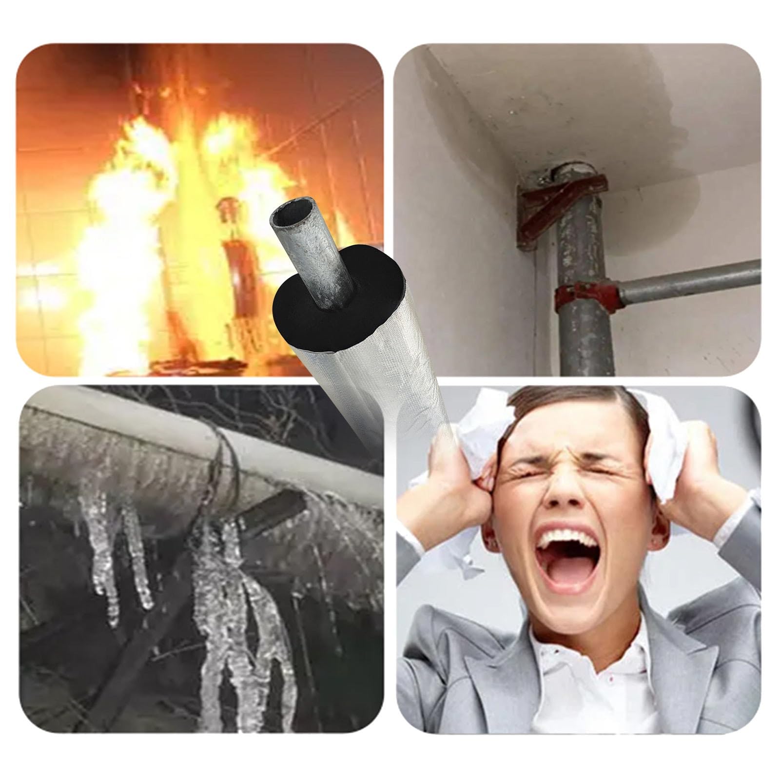 Calore Preservazione Schiuma Tubatura da 95cm Isolante per Tubature Antigelo per Impianti Idraulici Involucro Isolante, Autosigillante Tubo in Schiuma(219.0mm/8.6in)