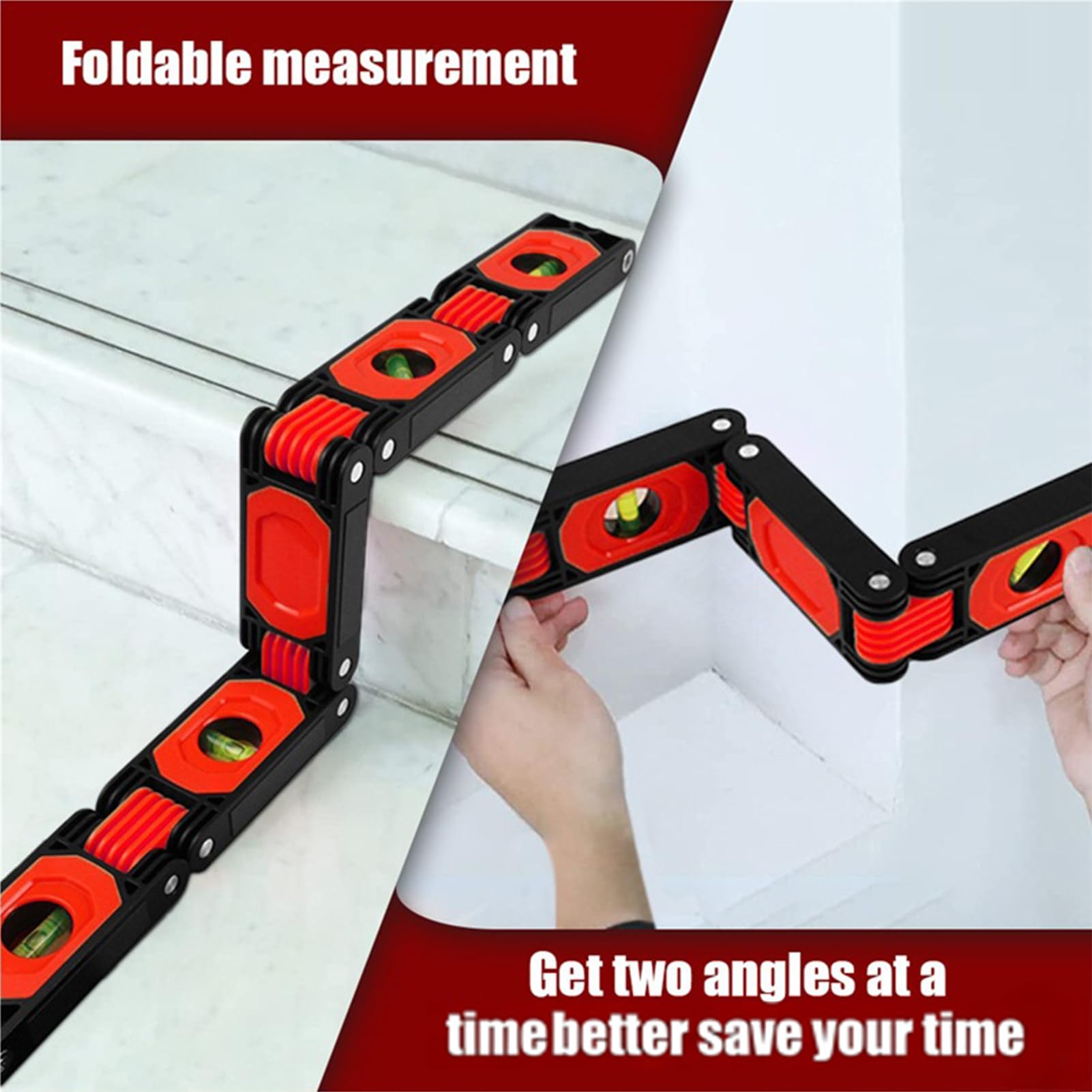 Outil de Nivellement Niveau à bulle magnétique pliant compact | Outils de mesure pour menuiserie Pour menuiserie, bricolage, construction, installation, tableaux, , escaliers, pelouse,