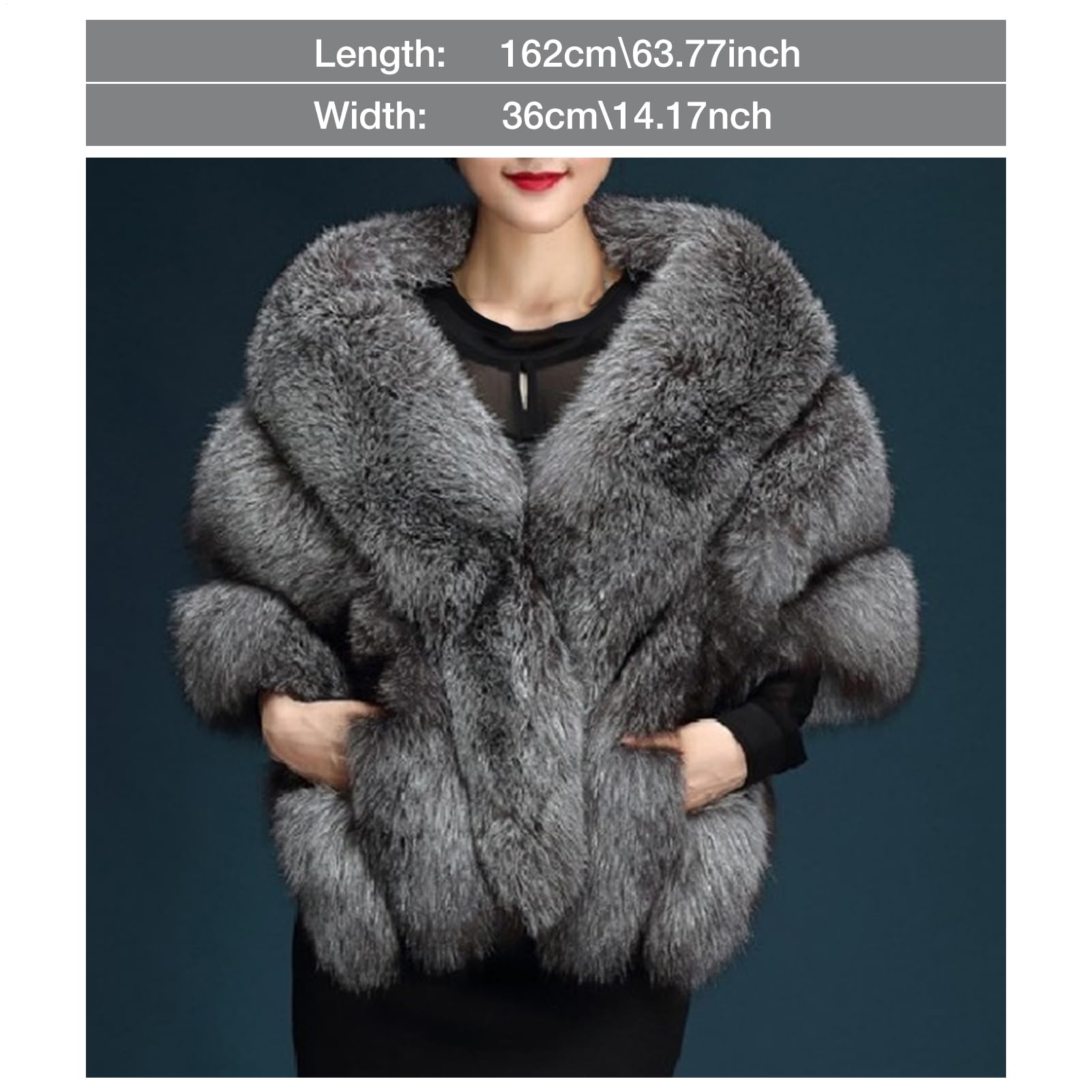 Faux enveloppement – Châle d'hiver pour femme, étole élégante | Cape de mariée douce et chaude - Couverture de soirée luxueuse - Accessoire élégant pour fête de mariage, événement formel, célébration