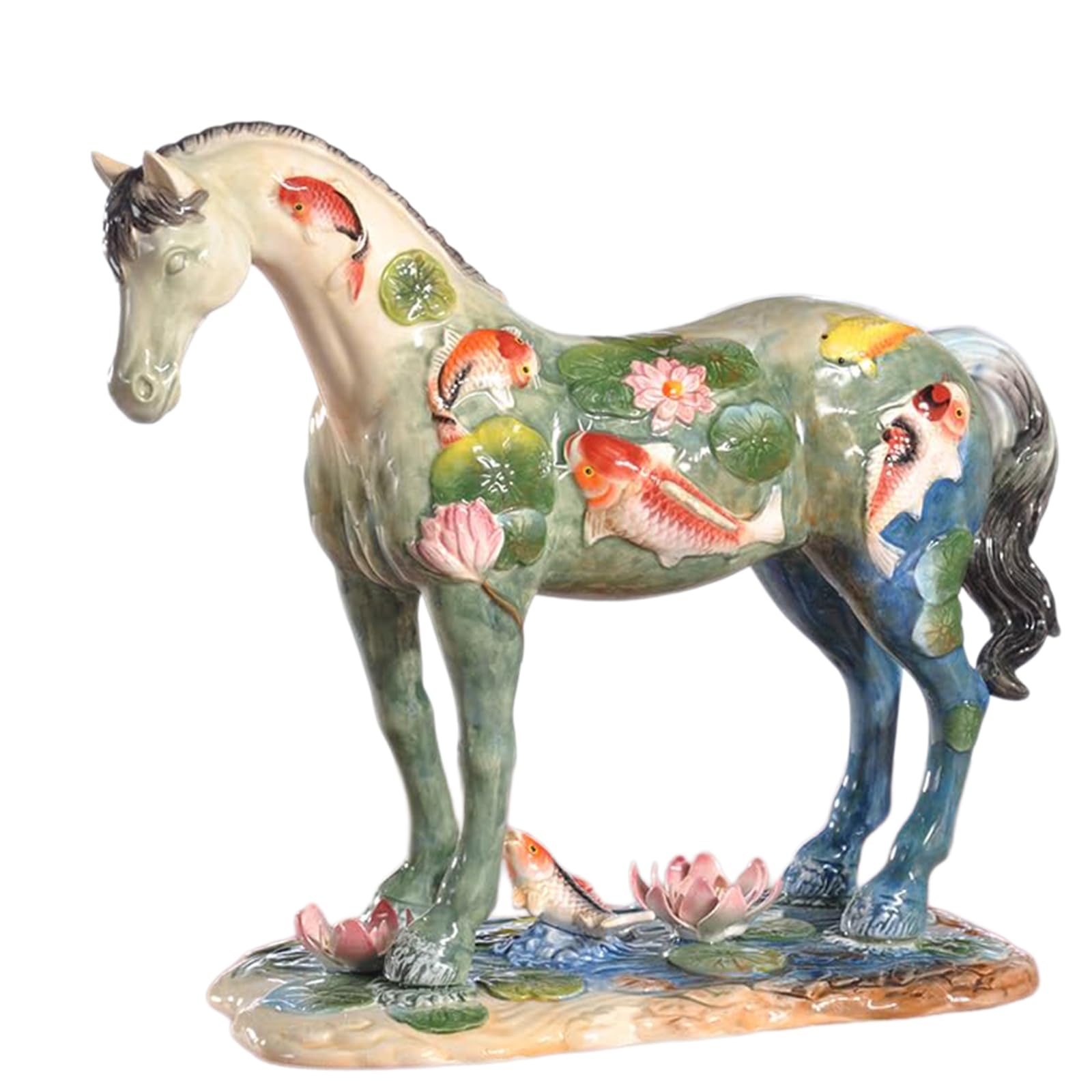 YXCQHZM Retro Horse Sculpture - Horse Ceramic Statue - for Horse Sculpture Craft Home Office Decoration Accessories