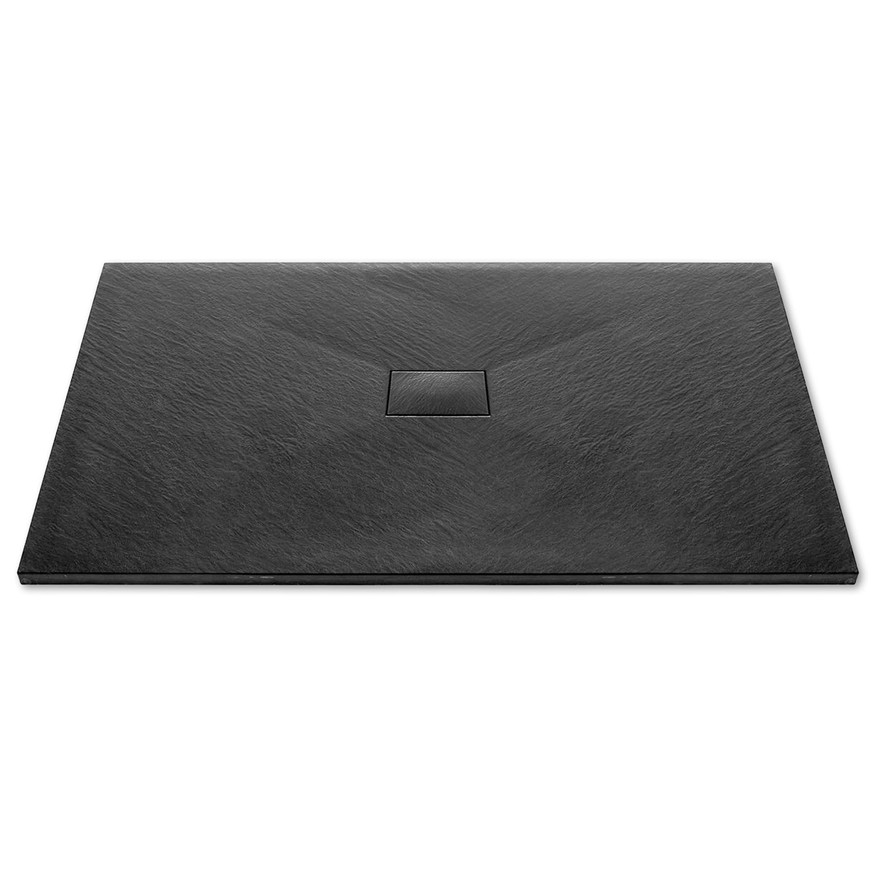 Thermopanel Black Smc Shower Trays Base Slate Stone Effect Textured Non Slip – 1600 X 1000Mm