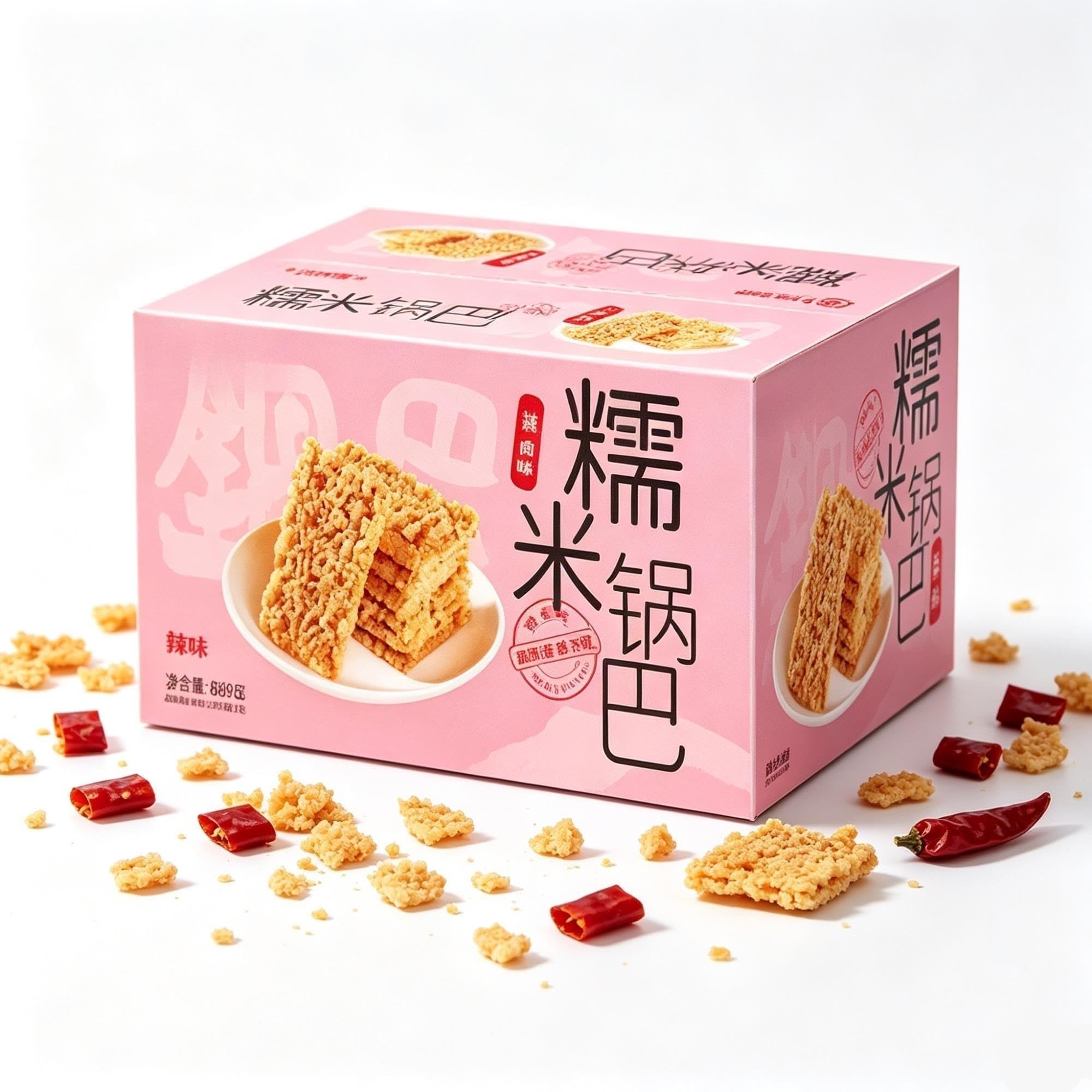 Crackers Di Riso Glutinoso Piccanti Snack in Scatola da 500g