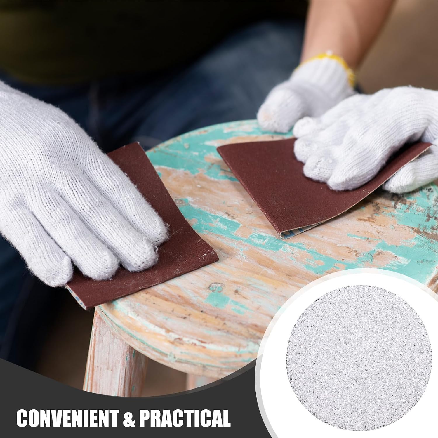 100pcs Round Sanding Discs Grit 80 Psa Self-Adhesive Abrasive Sandpaper with Alumina Flocking for Deburring and Good Flexibility for Power Tools and Angle Grinder