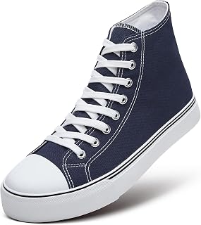 Men's High Top Canvas Sneakers Lace Up Classic Casual Walking Shoes