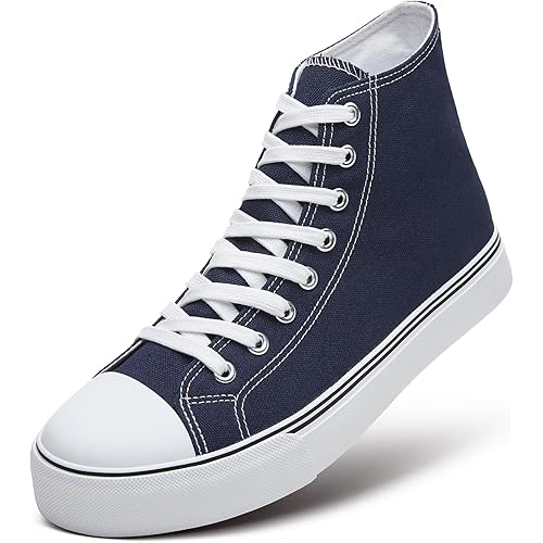 ZGR Men's High Top Canvas Sneakers Lace Up Classic Casual Walking Shoes