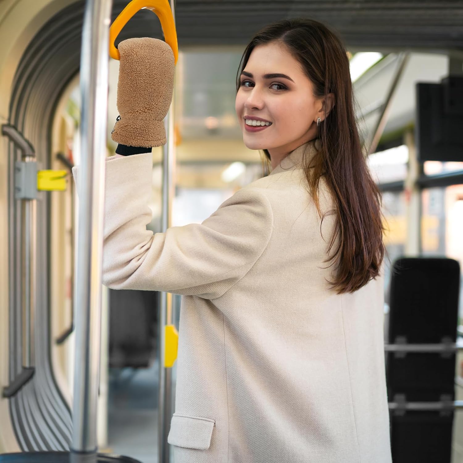 OZERO Winter Gloves Mittens for Women, Warm Thermal Windproof Fleece Lined Fuzzy Sherpa Gloves for Women - Image 6