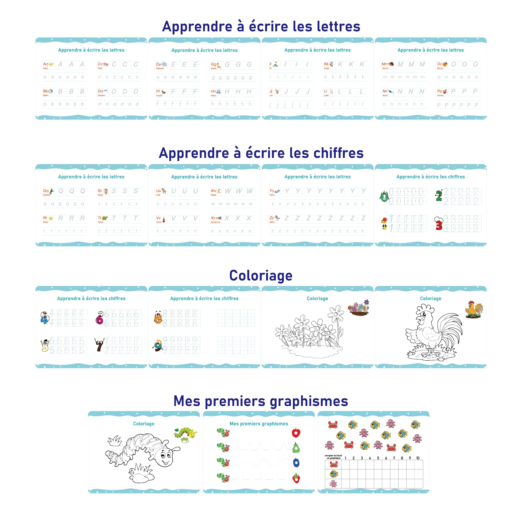 MARAYAN Quiet Book Montessori - Livre Activites Enfant 2 3 4 5 Ans, 15 Themes Educatifs en Francais, Motricite Fine & Alphabet, Cadeau Fille Garcon Anniversaire Noel Voyage, Busy Book, Jouet Sensoriel