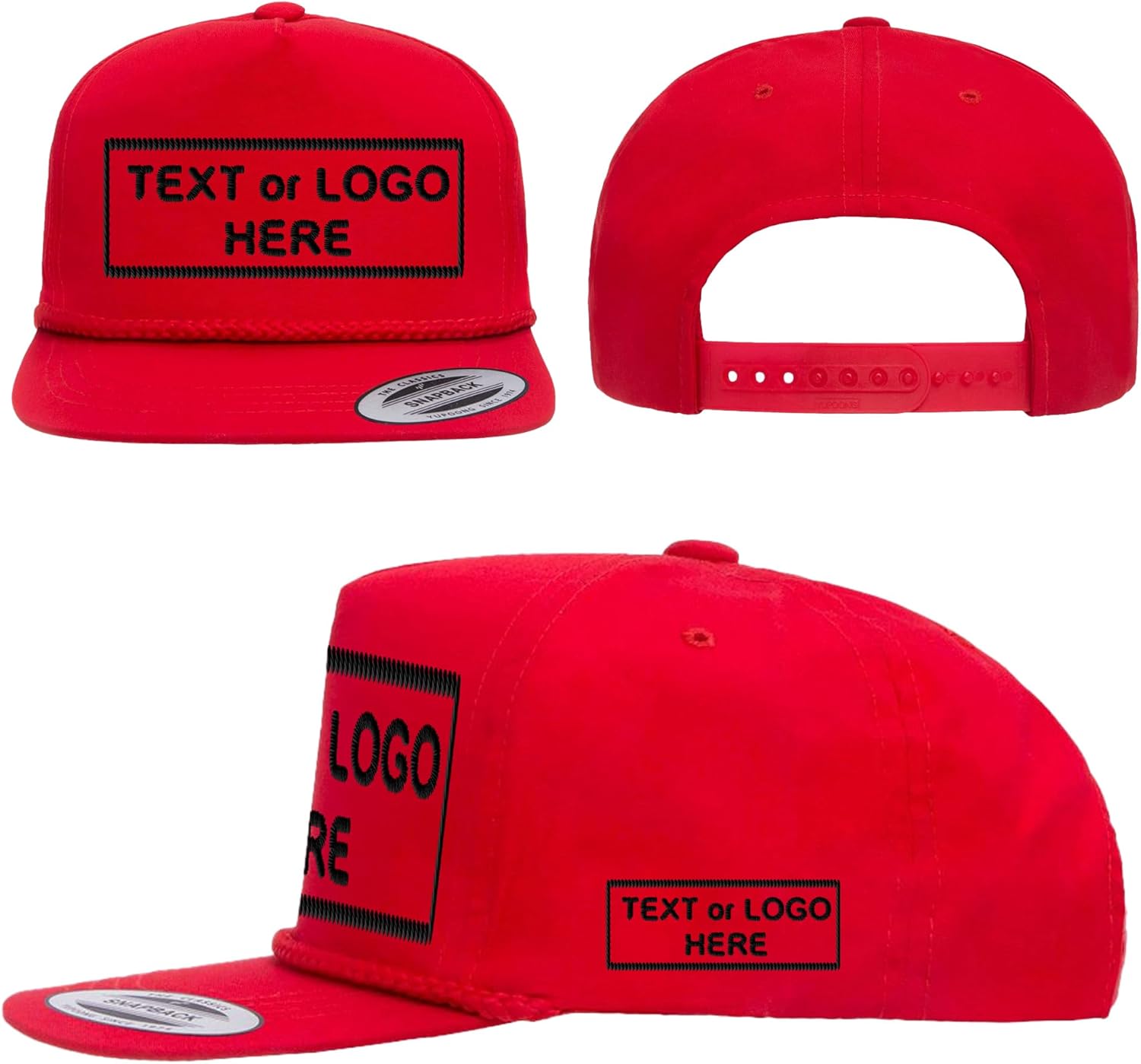 Custom Cap, Personalized Golf Style Baseball Hat with Rope, Embroidery or Print, Customized Hats with Logo or Text