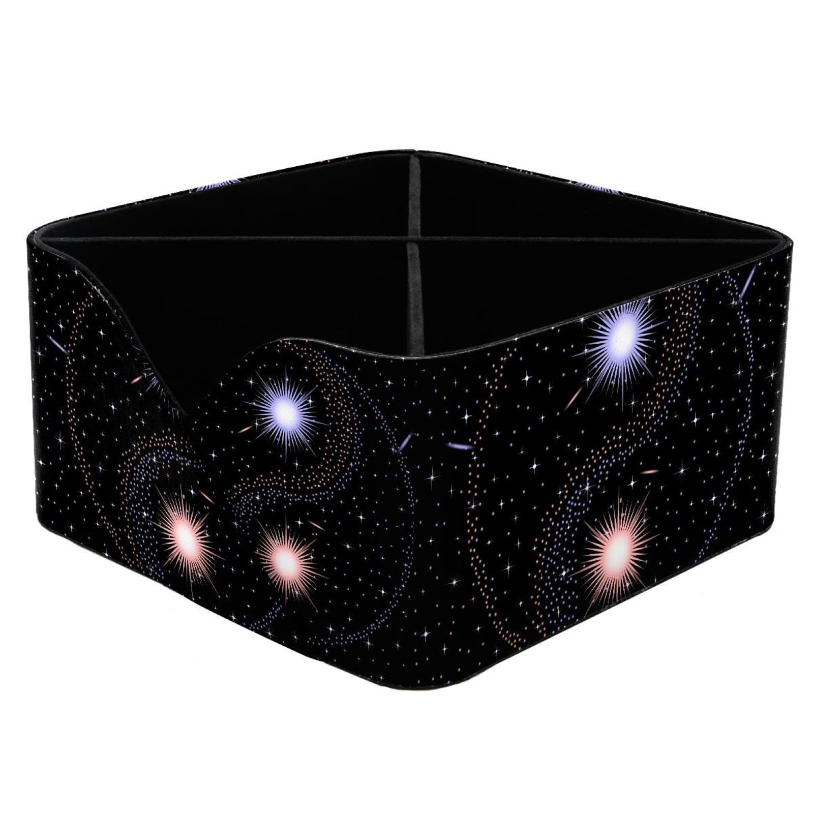 KengjuTesu Star Tai Chi Desktop Organizer Pen Holder, Rectangular Pencil Cup for Office, Study and Makeup Stations