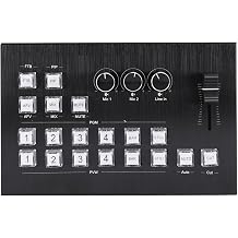Live Stream Switcher, 1080P 60Hz, 4 in 2 Out HDMI Port, Type C, Audio, Multiple HDMI Live Stream Video Mixer, for Broadcast TV Production, Live Interviews, etc. US Plug