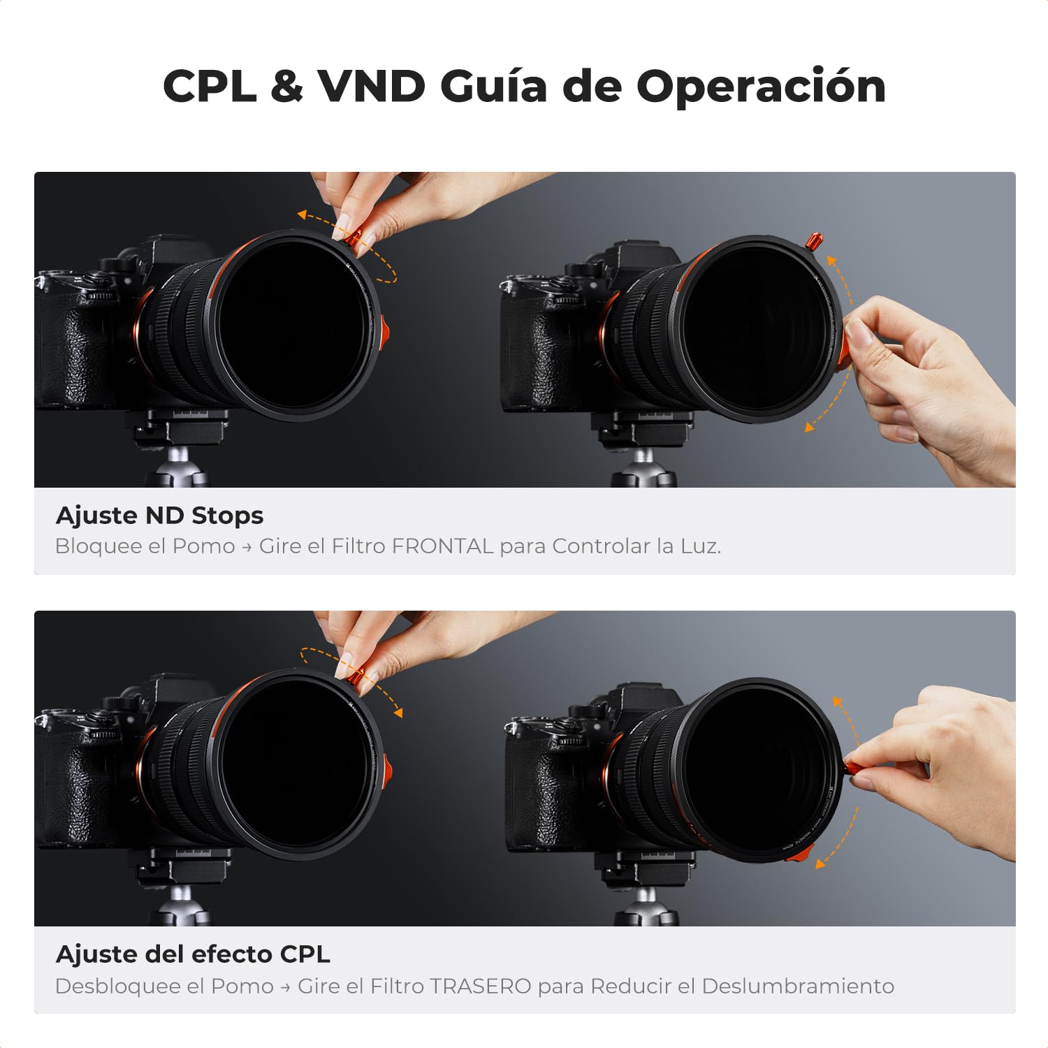 K&F CONCEPT Nano-Xcel 58mm Filtros Magnéticos，Filtro Polarizador Circular + Filtros Variable ND2-32 + Filter Black-Mist 1/4 + Anillo de Adaptador Magnético + Tapa de Metal Magnético