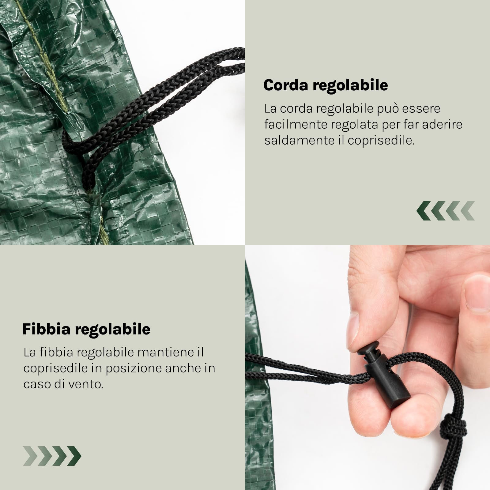 WOLTU Copertura Protettiva per Sedie, Sdraio da Esterno in PE, Copertura per Mobili da Giardino 65x65x120/80 cm Telo Anti-UV idrorepellente Resistente allo Strappo