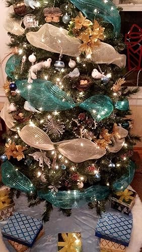 Miniatura 7 de Floral Supply Online cinta metálica de malla de poliéster de 10 pulgadas x 30 pies La exclusiva malla metálica con un toque único de color y brillo.