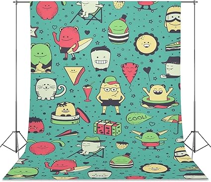 Amazon 写真の背景布 ポートレート 面白い モンスター柄 キャラクター カスタマイズ可能な背景 背景紙 写真撮影用 写真スタジオ 背景シート 背景幕 室内装飾用 スクリーンシート バックペーパー 布 人物 子供撮影 写真館 142 0cm 142 250cm 142 300cm Wzmfei