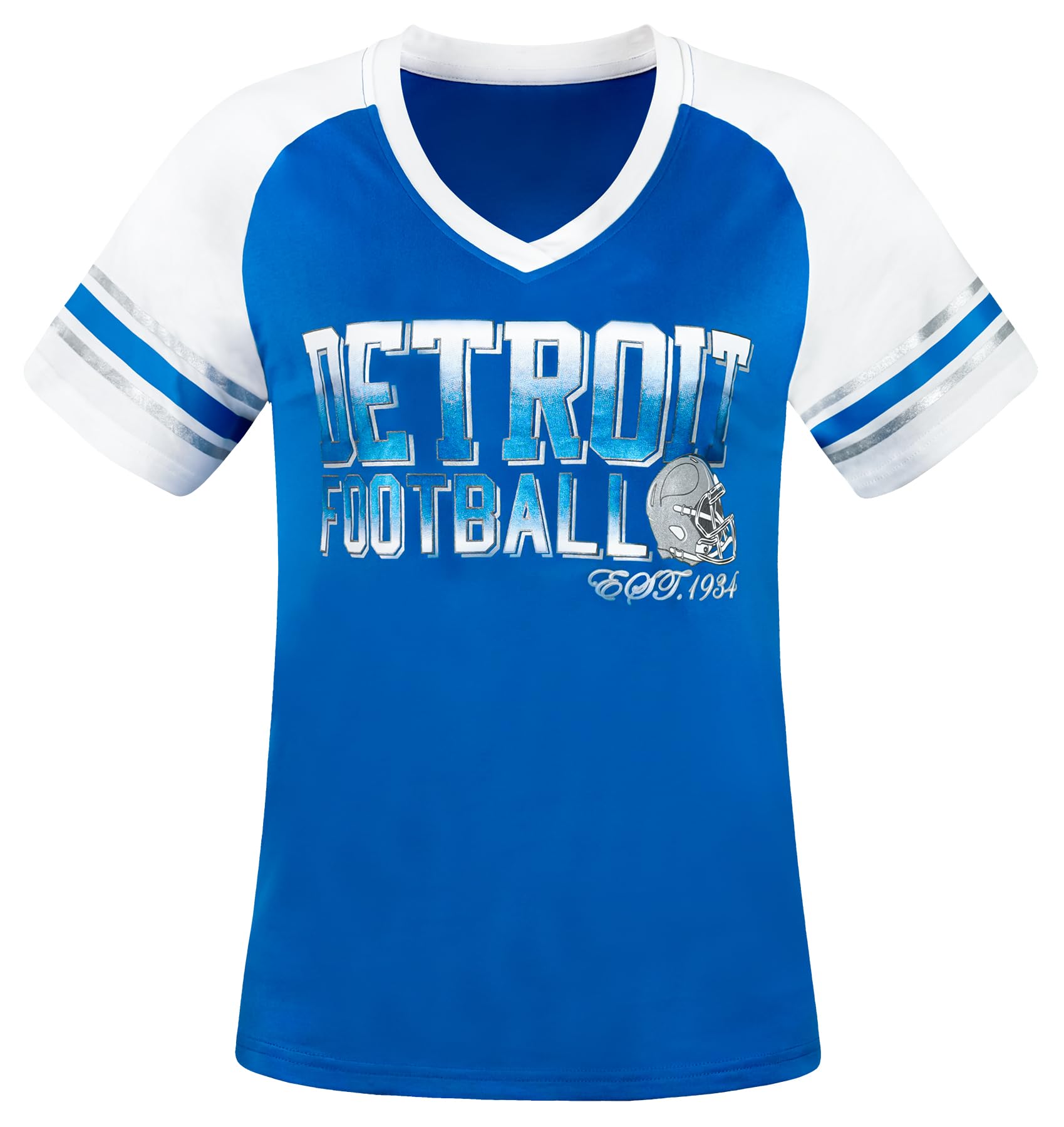 Simapak Womens Football Fans Athletic City Raglan T-Shirts - White & Blue