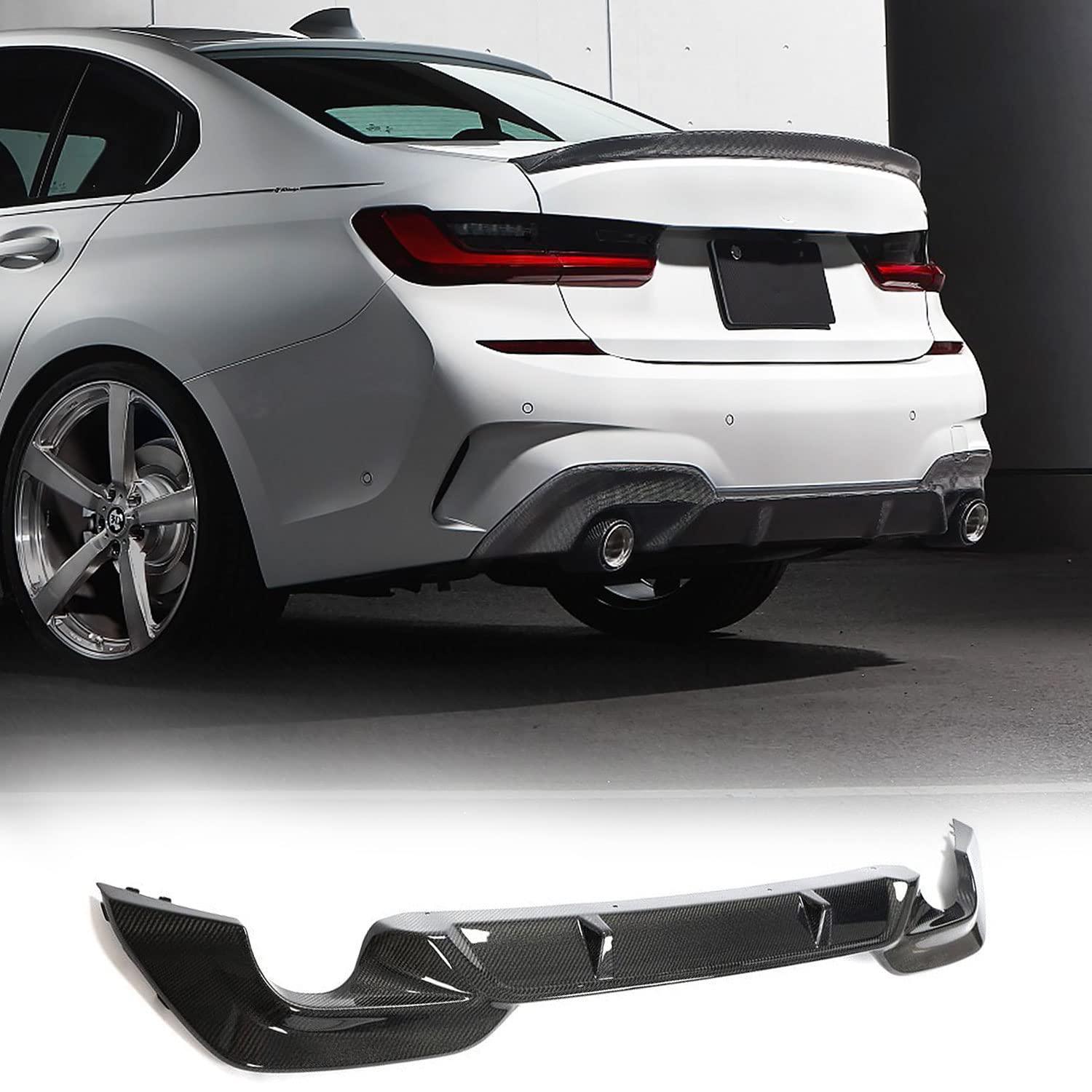 Amazon | カーボンファイバーリアディフューザー為にBMW 3 シリーズ