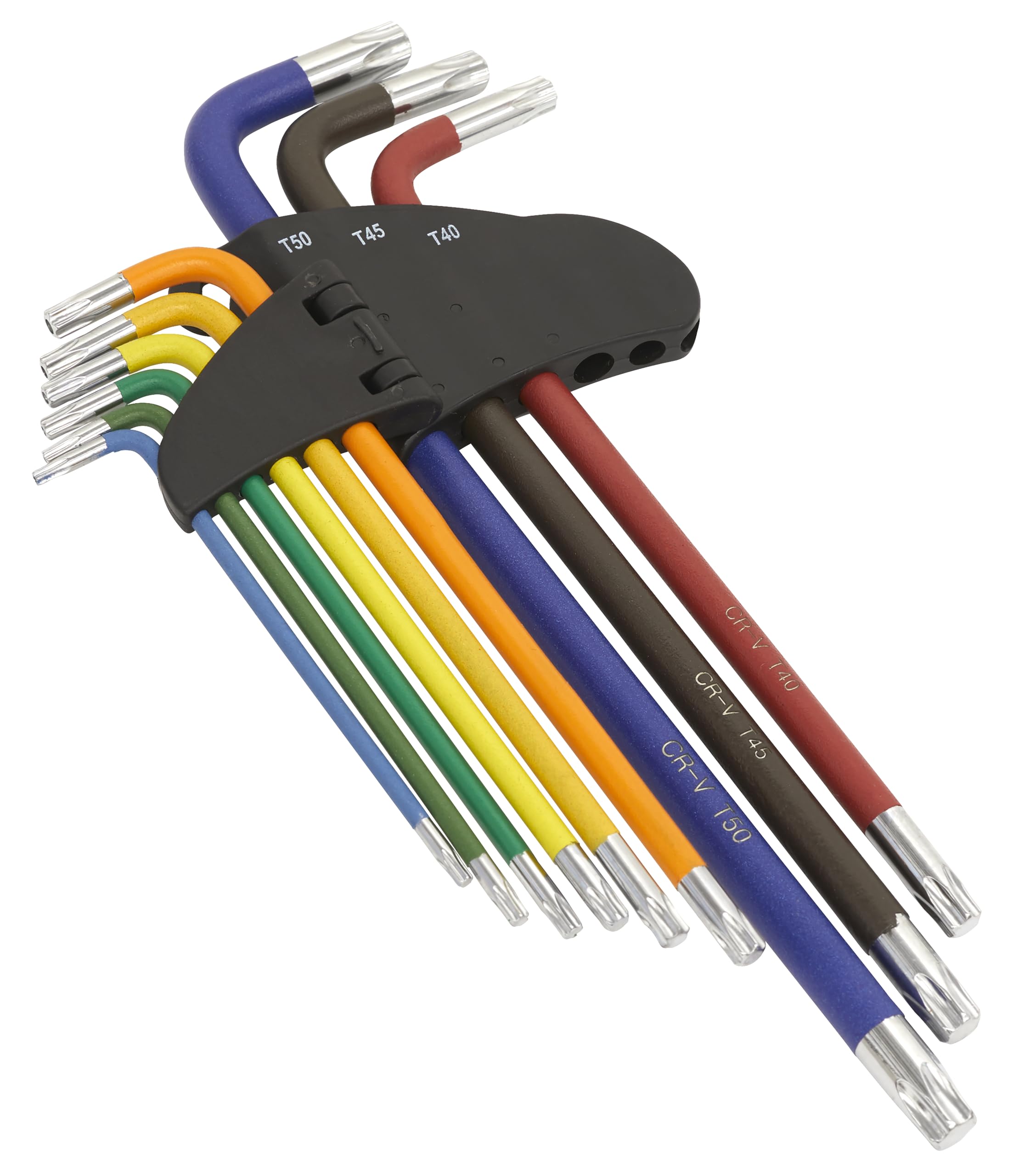 Sealey AK7194 9 Piece Colour-Coded Extra-Long TRX-Star Key Set, Silver