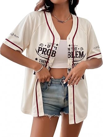 Country Music Baseball Shirt If Im The Problem You Might Be The Reason Jersey Western Short Sleeve Tops