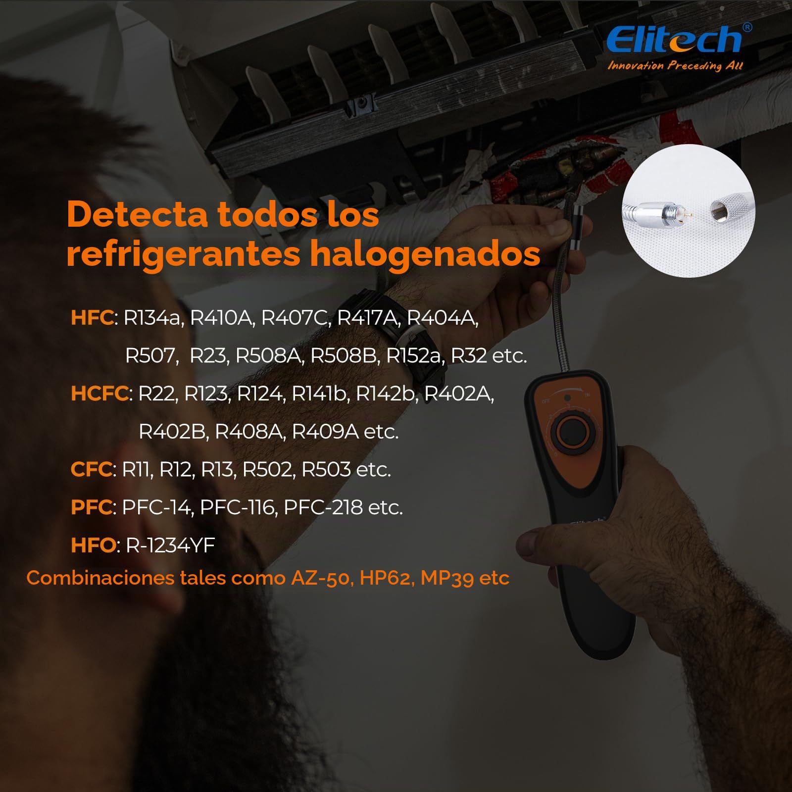 Elitech Détecteur de Fuite de Gaz Réfrigérant HVAC avec Lamp UV CLD-100UV & Pistolet de Température Infrarouge Numérique sans Contact Mesure Rapide DIT-220