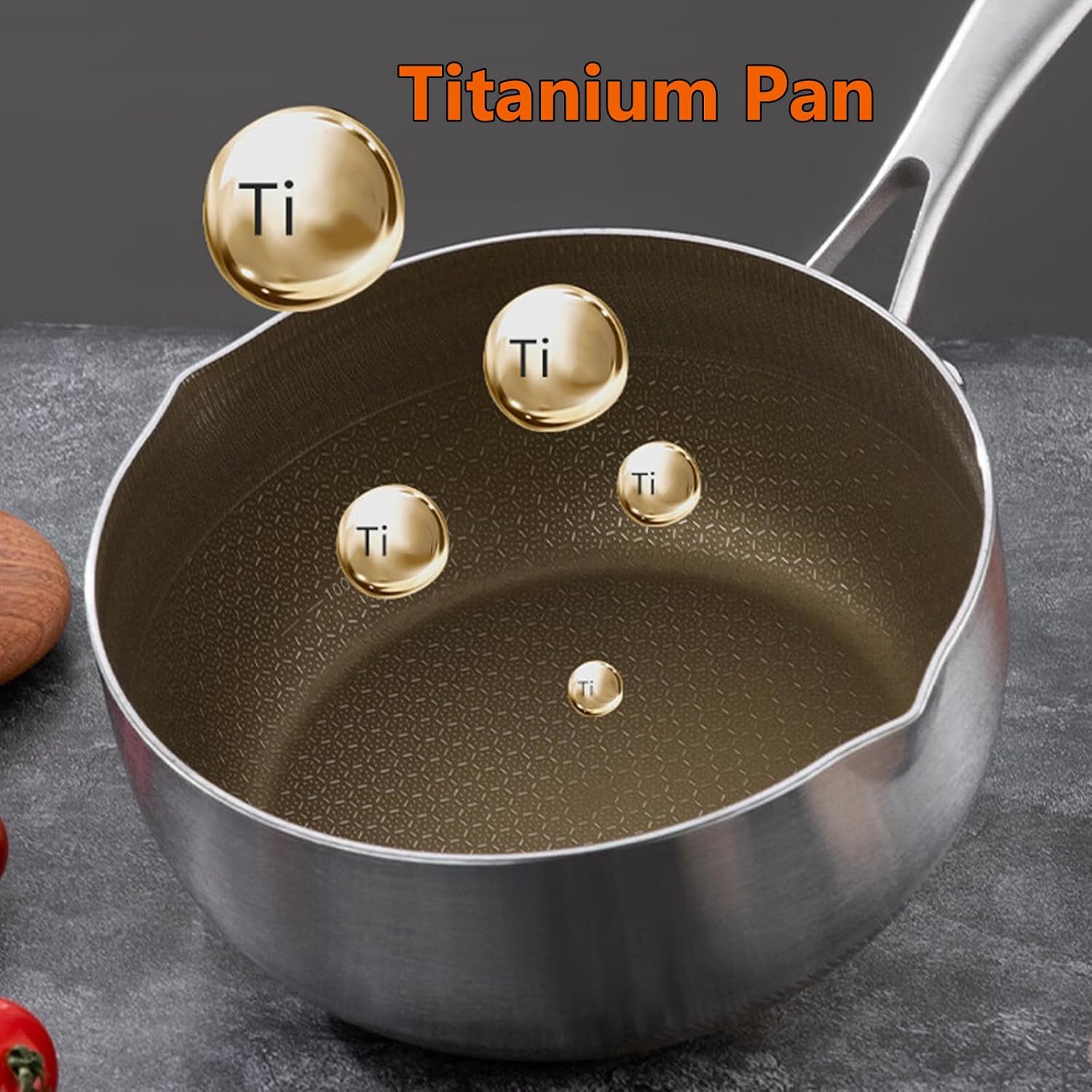 Titanium Pan with Lid, Frying Pans Nonstick, Ultra-Durable, Scratch-Resistant, Non-Stick Titanium Pans for Cooking, Compatible with All Cooktops,9.45IN STEAMER